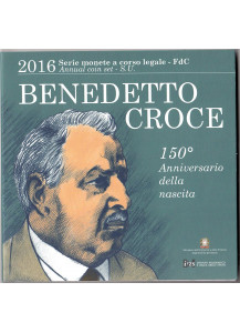 2016 - ITALIA Divisionale Ufficiale Euro 10 Monete Benedetto Croce FDC